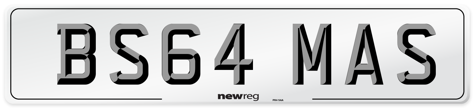 BS64 MAS Number Plate from New Reg